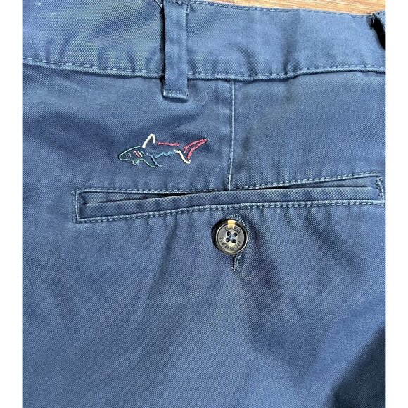 Greg Norman Mens Shorts 40 Navy Blue Flat Front- 100% Cotton - Picture 5 of 6